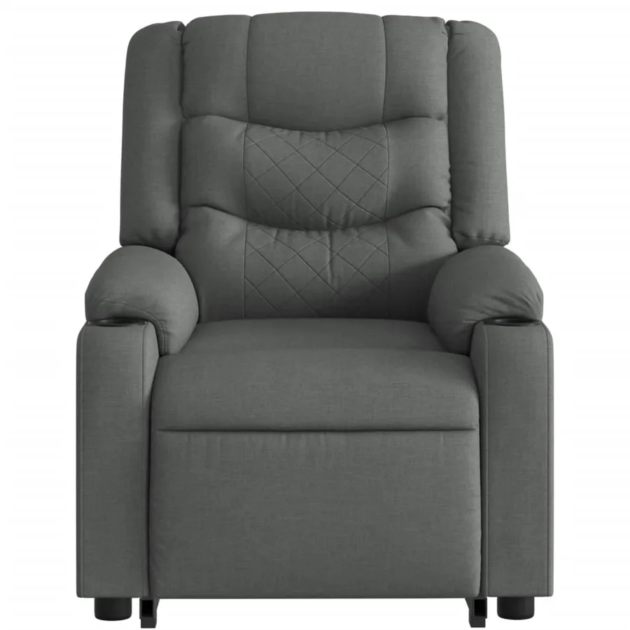 Fauteuil de massage inclinable Gris foncé Tissu - 10