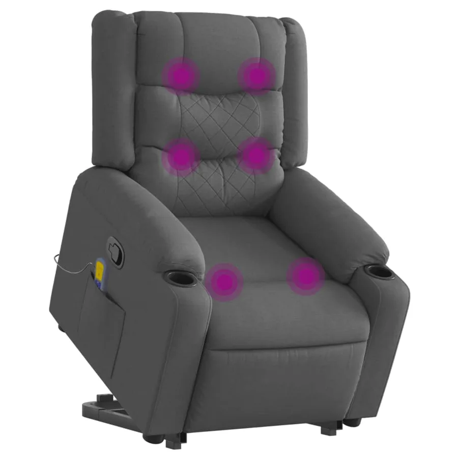 Fauteuil de massage inclinable Gris foncé Tissu - 4