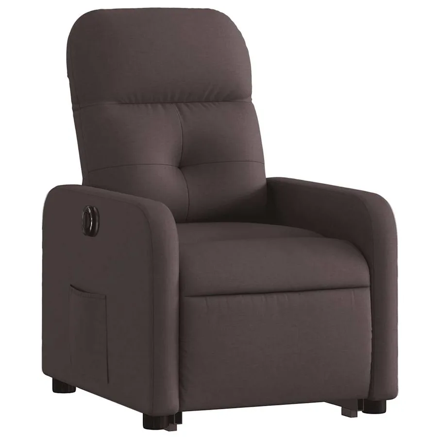 Fauteuil inclinable électrique marron foncé tissu - 4