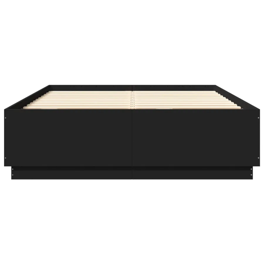 Cadre de lit avec LED sans matelas noir 150x200 cm - 5