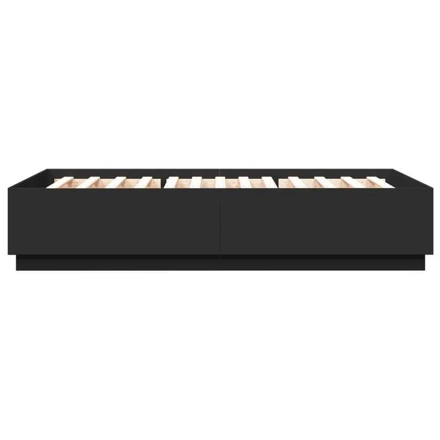 Cadre de lit avec LED sans matelas noir 150x200 cm - 7