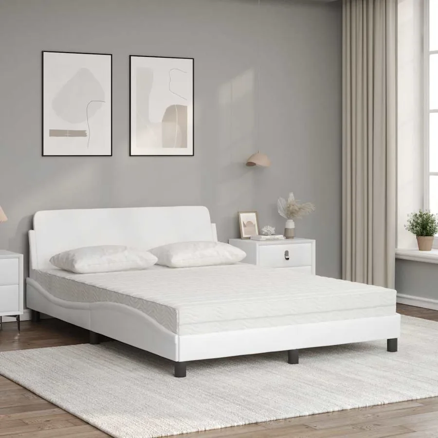 Lit avec matelas Dover blanc 120x200 cm similicuir - 3