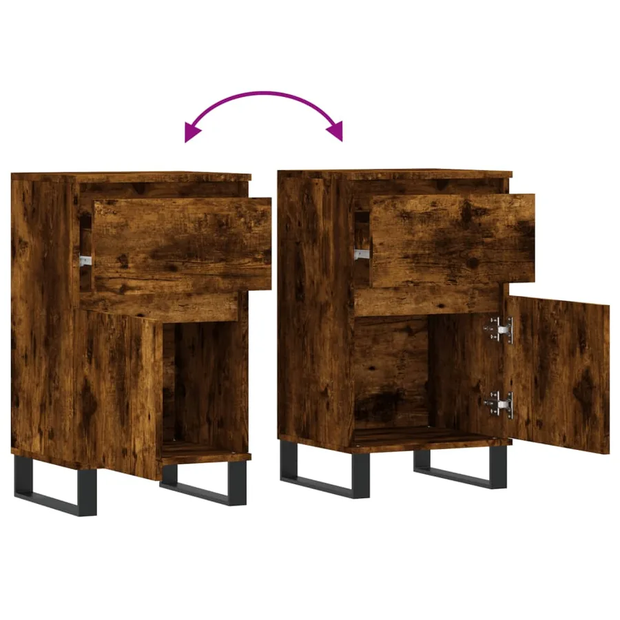Buffets 2 pcs chêne fumé 40x35x70 cm bois d'ingénierie - 10