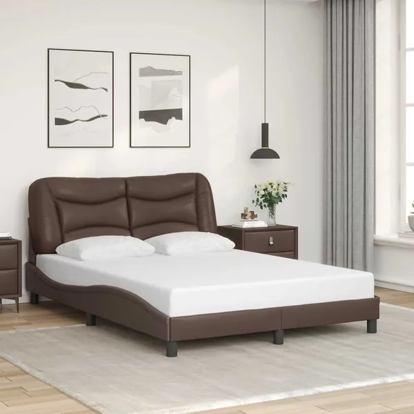 Cadre de lit sans matelas Hvar marron 120x200 cm similicuir