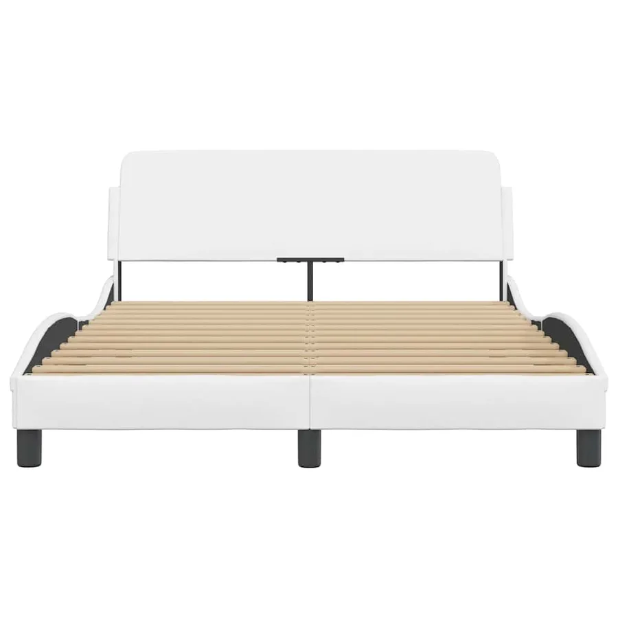 Cadre de lit Dover blanc 120x200 cm similicuir - 4