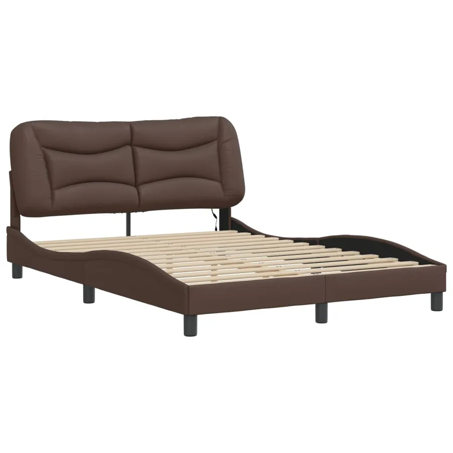 Cadre de lit avec LED sans matelas Hvar marron 120x200 cm - 3