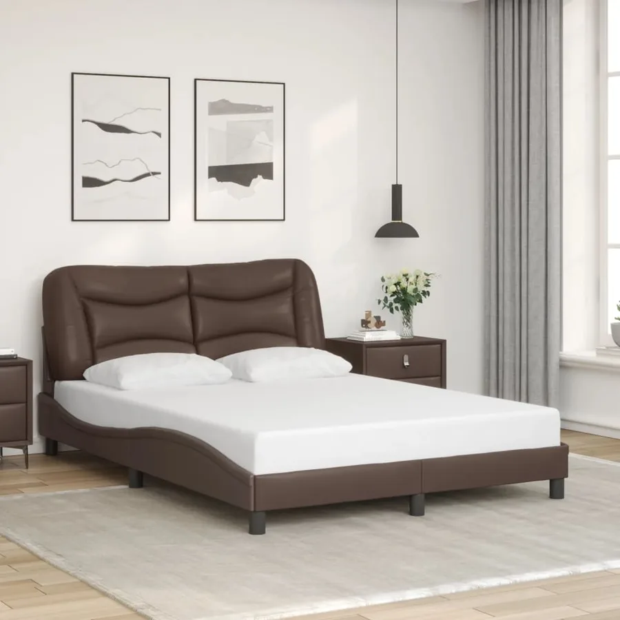 Cadre de lit avec LED sans matelas Hvar marron 120x200 cm - 4
