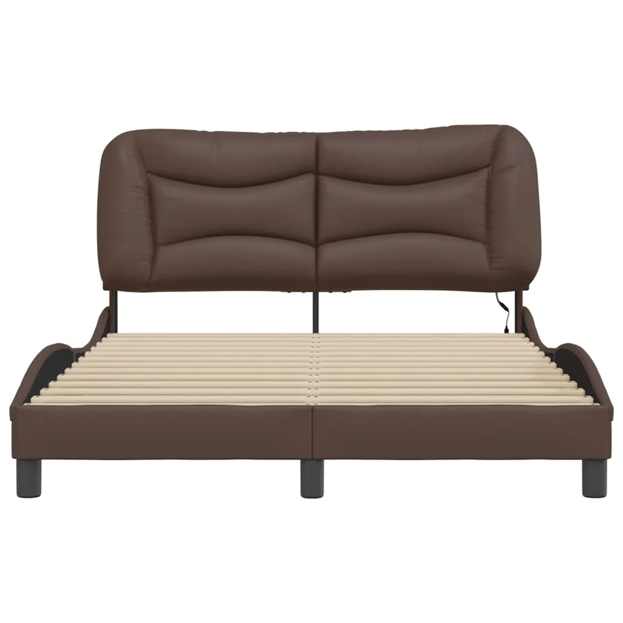 Cadre de lit avec LED sans matelas Hvar marron 120x200 cm - 6