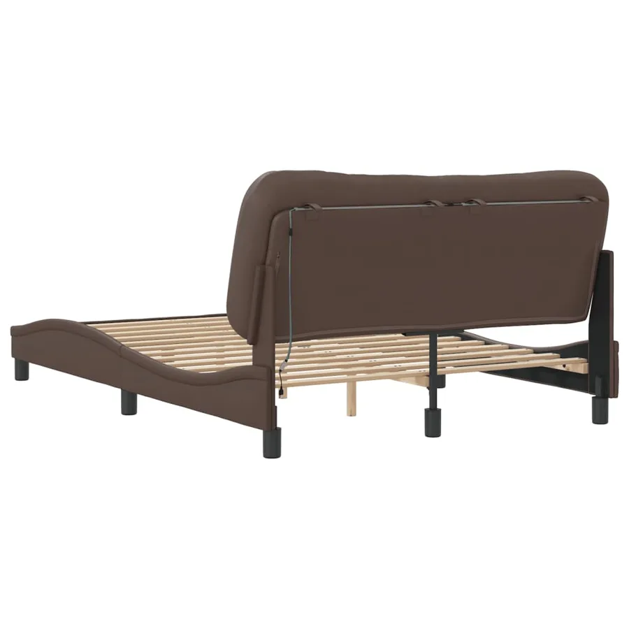 Cadre de lit avec LED sans matelas Hvar marron 120x200 cm - 9