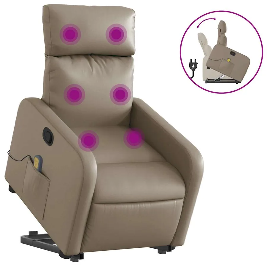 Fauteuil inclinable de massage Cappuccino Similicuir - 2