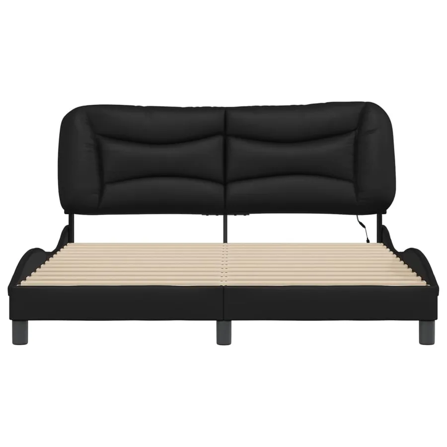 Cadre de lit avec LED sans matelas Hvar noir 160x200 cm - 6
