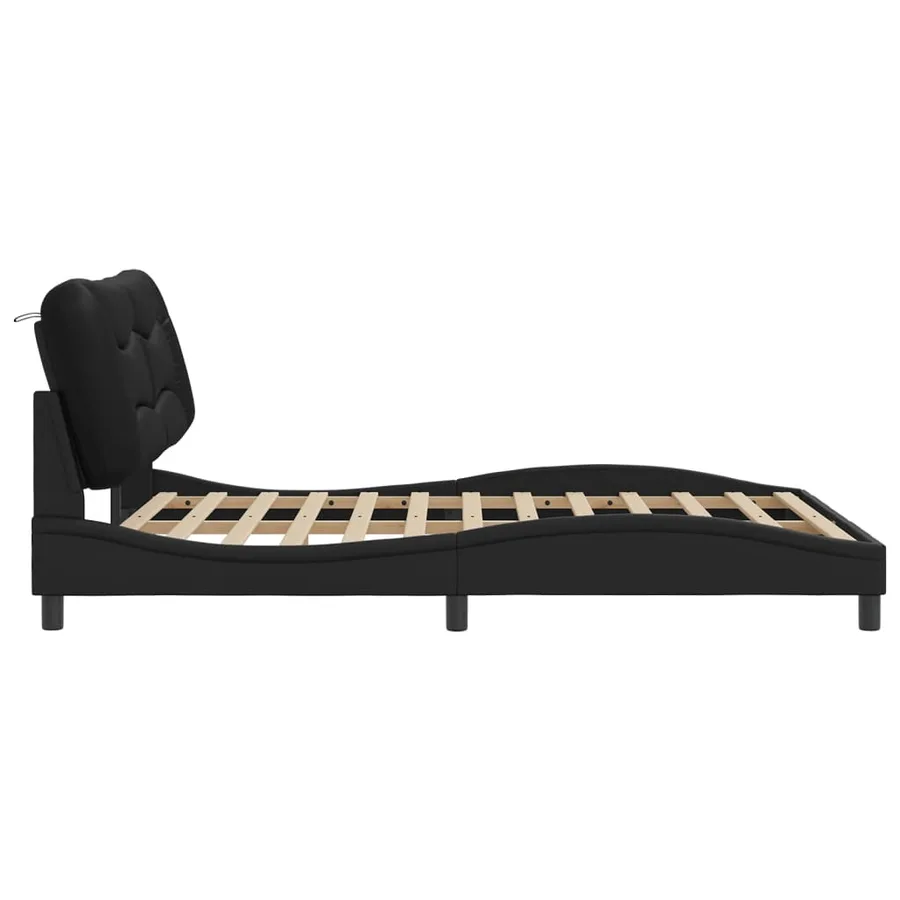 Cadre de lit avec LED sans matelas Hvar noir 160x200 cm - 8