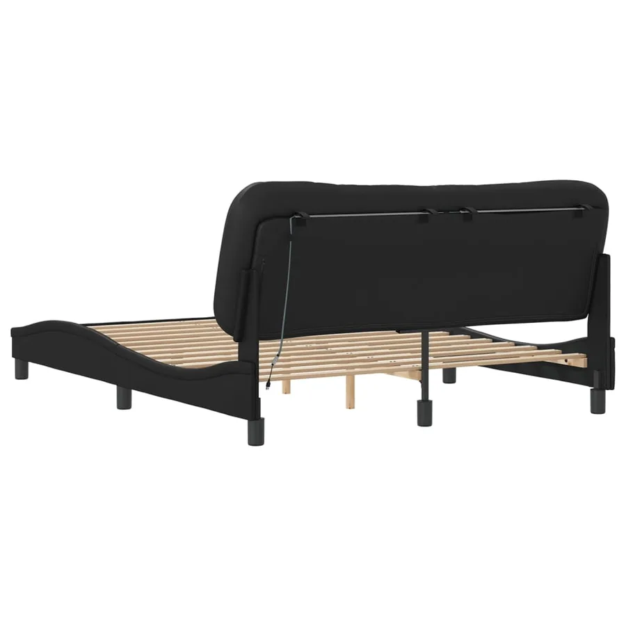 Cadre de lit avec LED sans matelas Hvar noir 160x200 cm - 9