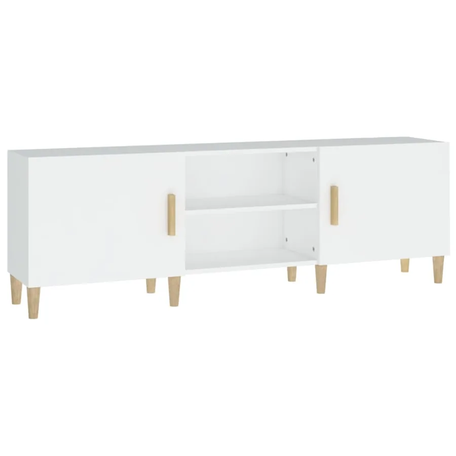 Meuble TV Blanc 150x30x50 cm Bois d'ingénierie - 2