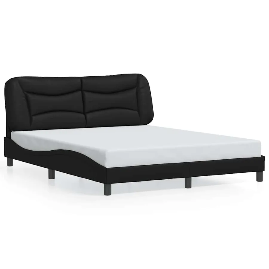 Cadre de lit sans matelas Hvar noir 160x200 cm similicuir - 2