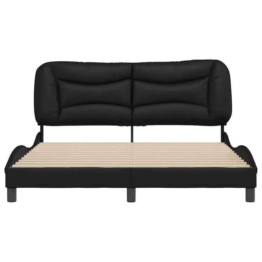 Cadre de lit sans matelas Hvar noir 160x200 cm similicuir - 4