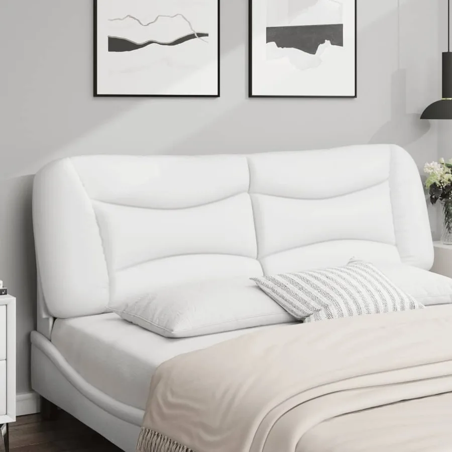 Coussin de tête de lit Hvar blanc 160 cm similicuir - 3