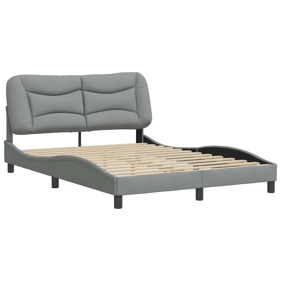 Cadre de lit sans matelas Hvar gris clair 120x200 cm tissu - 3