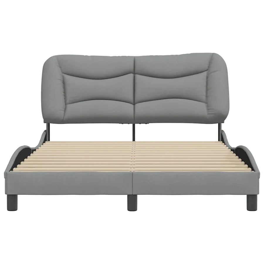 Cadre de lit sans matelas Hvar gris clair 120x200 cm tissu - 4