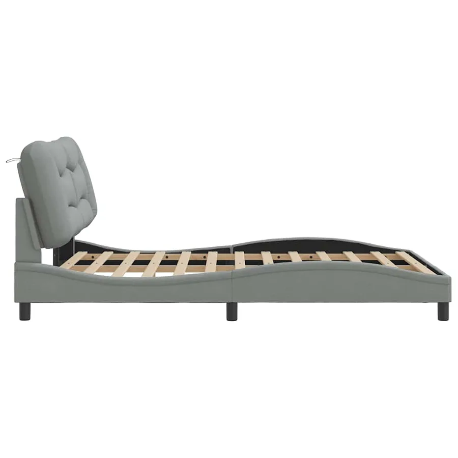 Cadre de lit sans matelas Hvar gris clair 120x200 cm tissu - 5