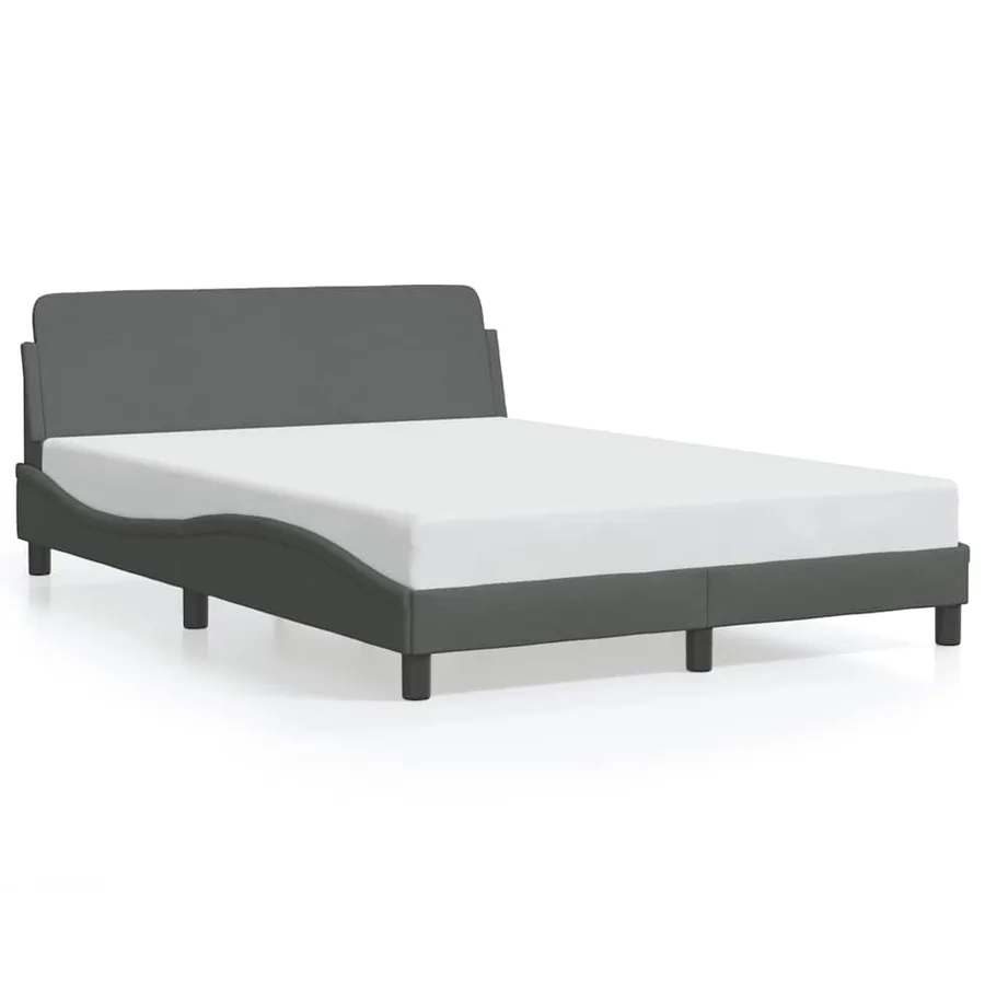 Cadre de lit Dover gris foncé 120x200 cm tissu - 2