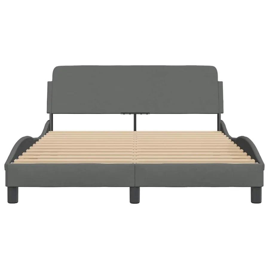 Cadre de lit Dover gris foncé 120x200 cm tissu - 4