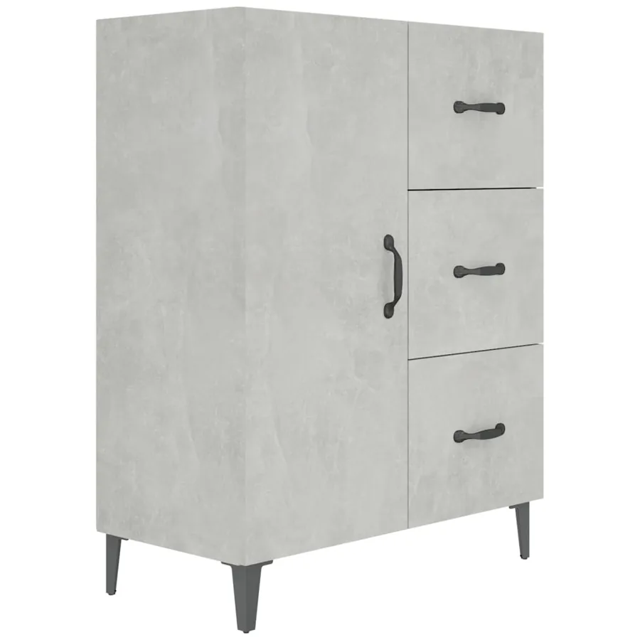 Buffet gris béton 69,5x34x90 cm bois d'ingénierie - 2