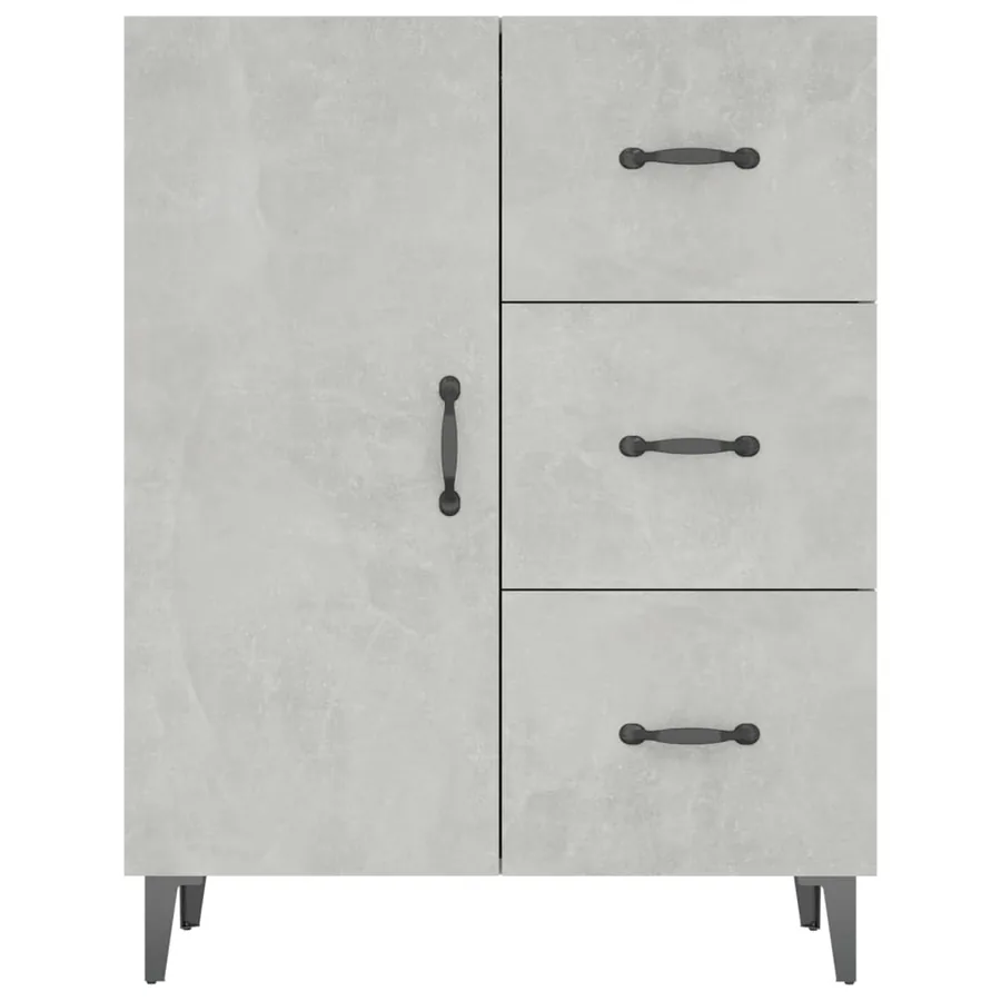 Buffet gris béton 69,5x34x90 cm bois d'ingénierie - 5