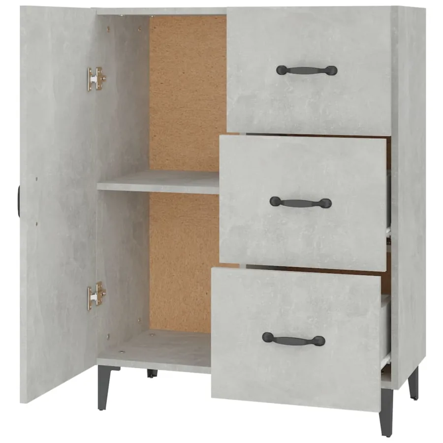 Buffet gris béton 69,5x34x90 cm bois d'ingénierie - 7