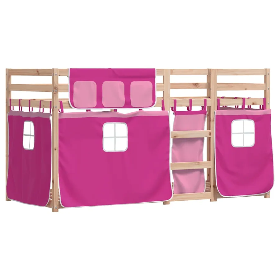 Lit superposé sans matelas 90x200 cm bois de pin massif - 2