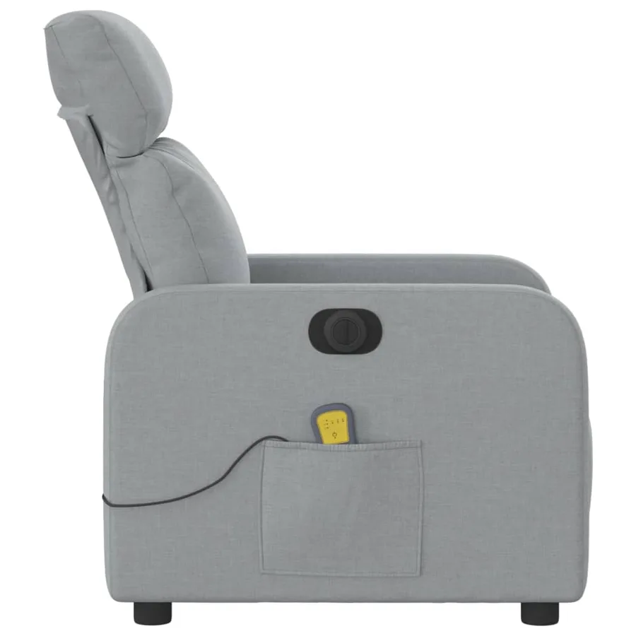 Fauteuil de massage inclinable électrique gris clair tissu - 10