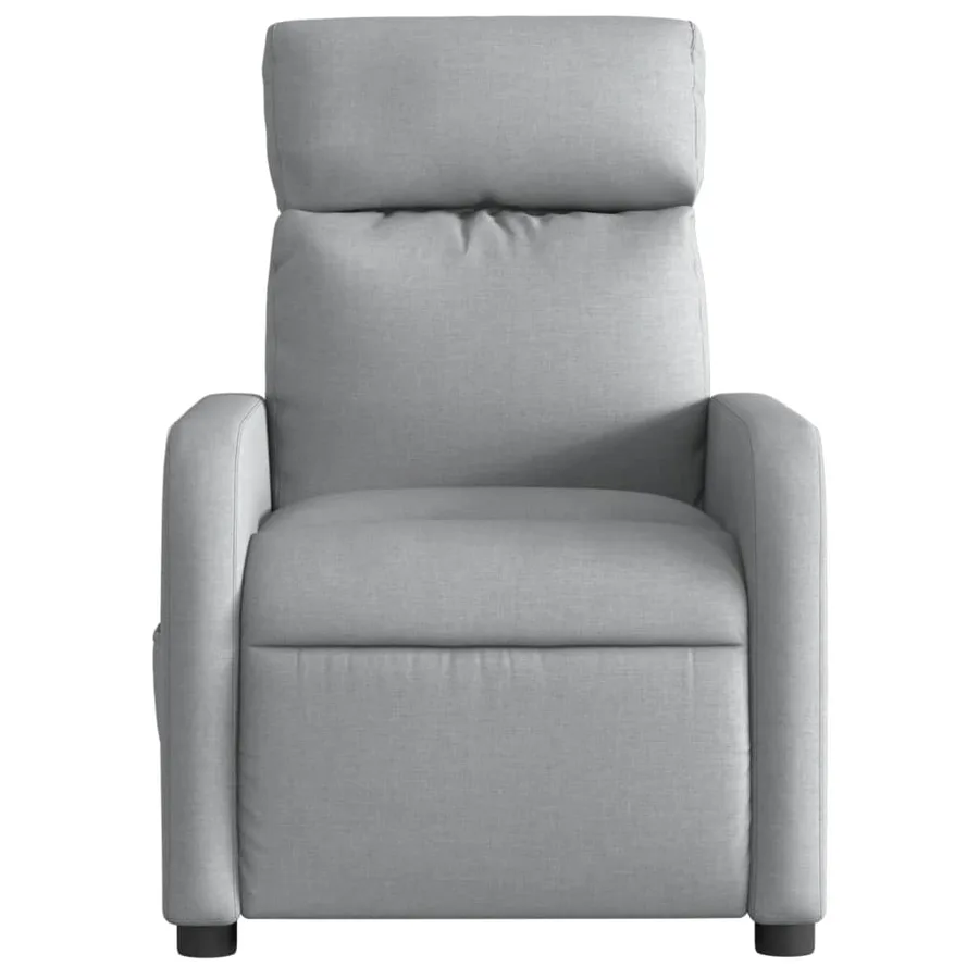 Fauteuil de massage inclinable électrique gris clair tissu - 9