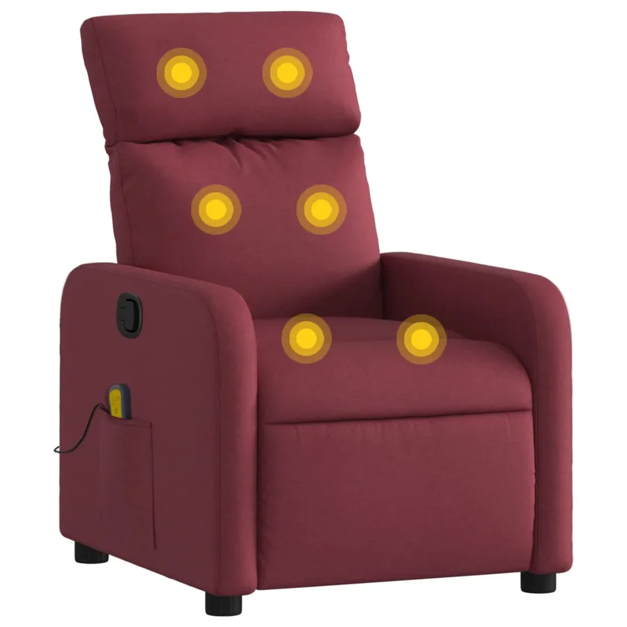 Fauteuil de massage inclinable Rouge bordeaux Tissu - 2