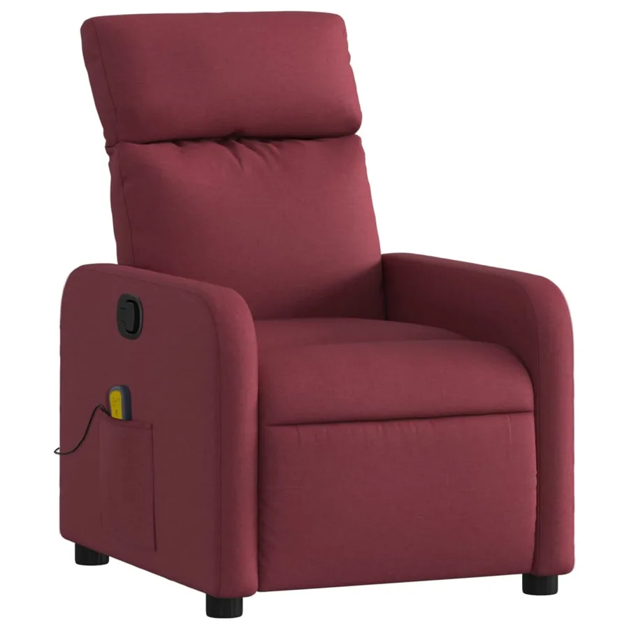 Fauteuil de massage inclinable Rouge bordeaux Tissu - 3