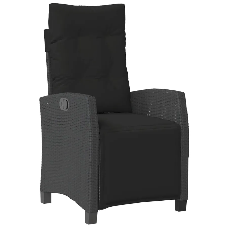 Ensemble à manger de jardin 4 pcs avec coussins noir - 3