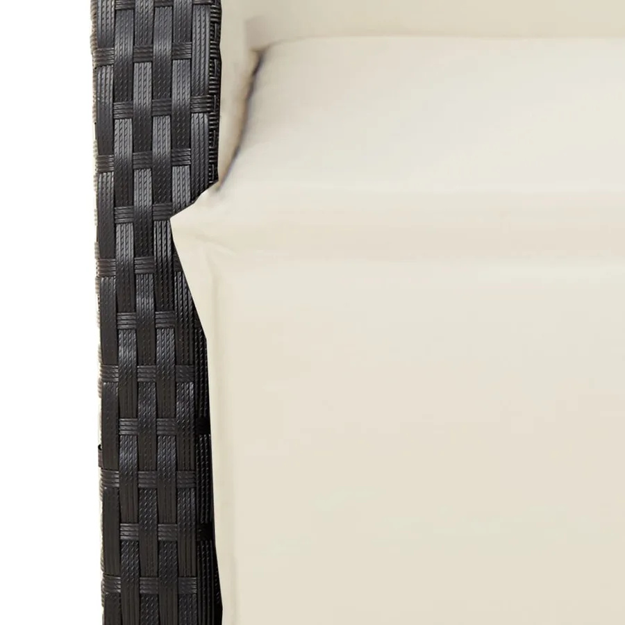 Ensemble à manger de jardin avec coussins 3 pcs Noir - 6