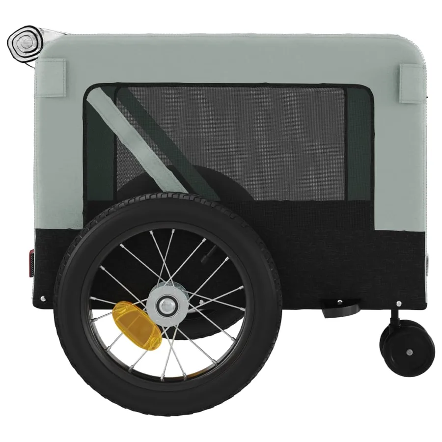 Remorque de vélo pour animaux de compagnie gris et noir - 8