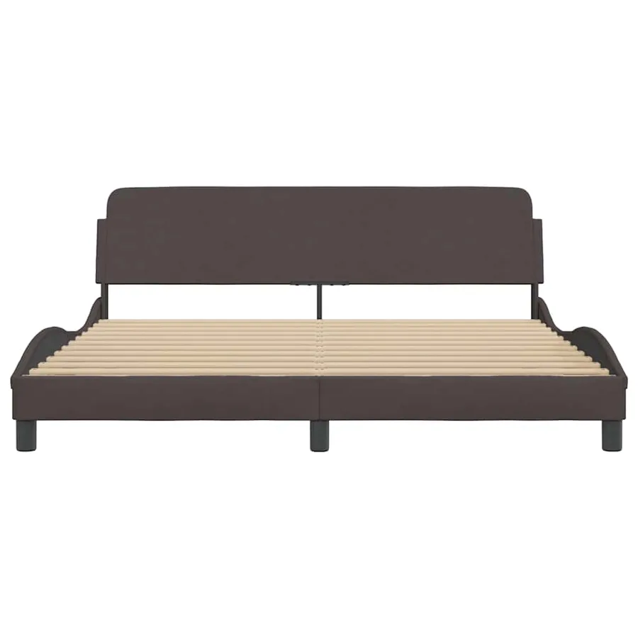 Cadre de lit Dover marron foncé 180x200 cm tissu - 4