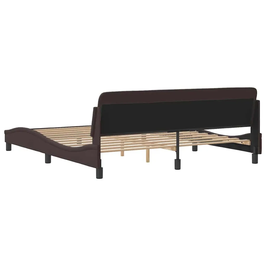 Cadre de lit Dover marron foncé 180x200 cm tissu - 6