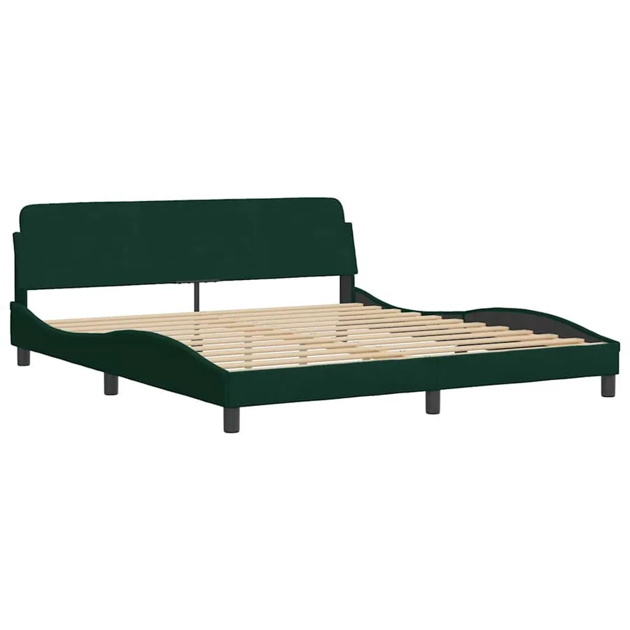 Cadre de lit Dover vert foncé 180x200 cm velours - 3