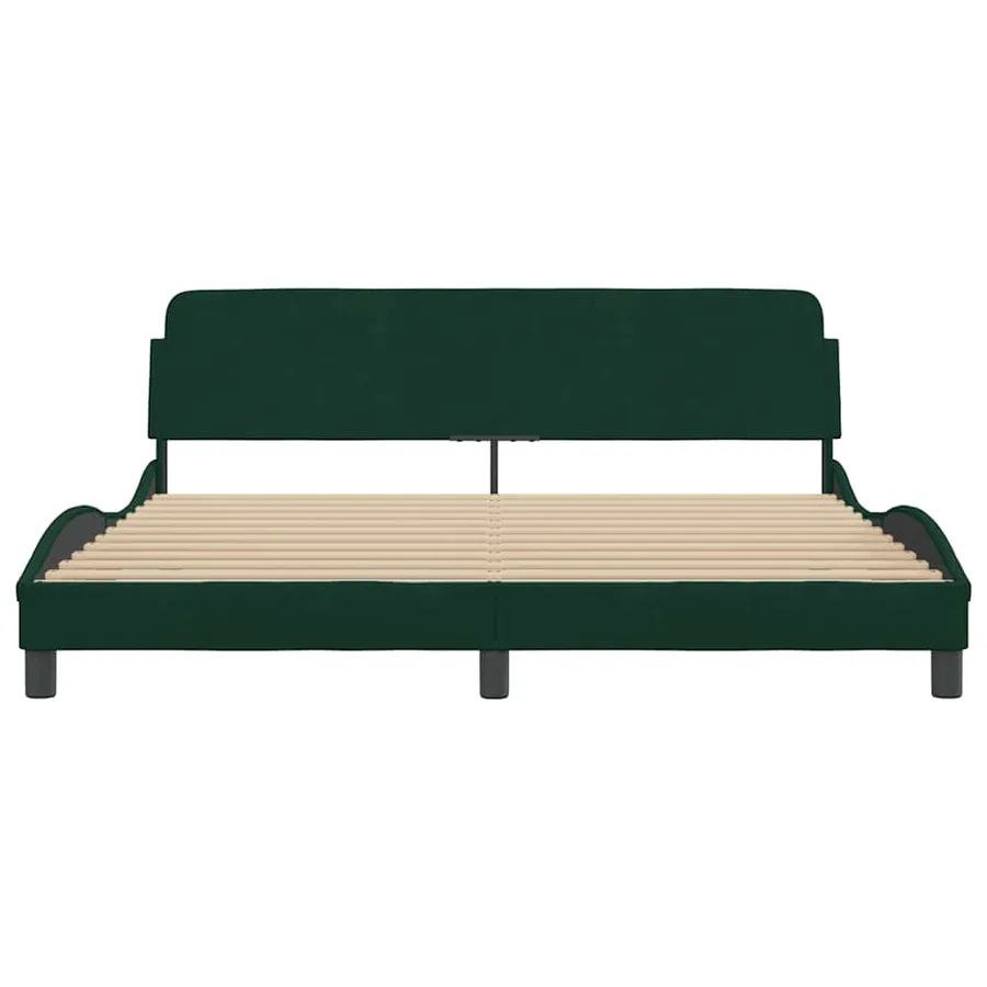 Cadre de lit Dover vert foncé 180x200 cm velours - 4
