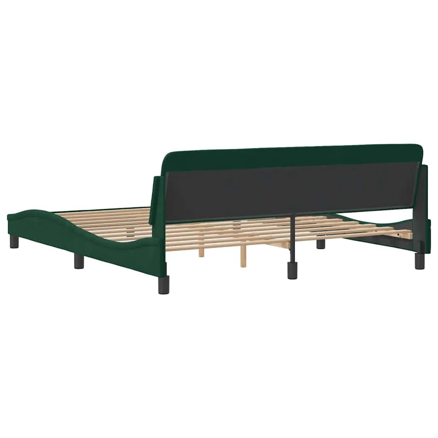 Cadre de lit Dover vert foncé 180x200 cm velours - 6