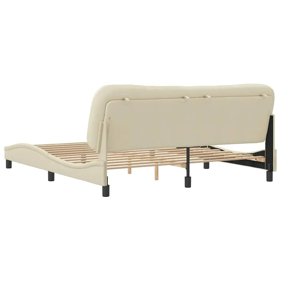 Cadre de lit sans matelas Hvar crème 180x200 cm tissu - 6