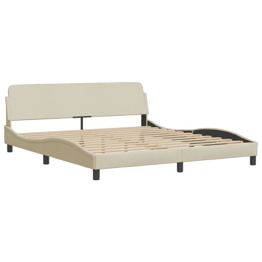 Lit avec matelas Hvar crème 180x200 cm tissu - 4