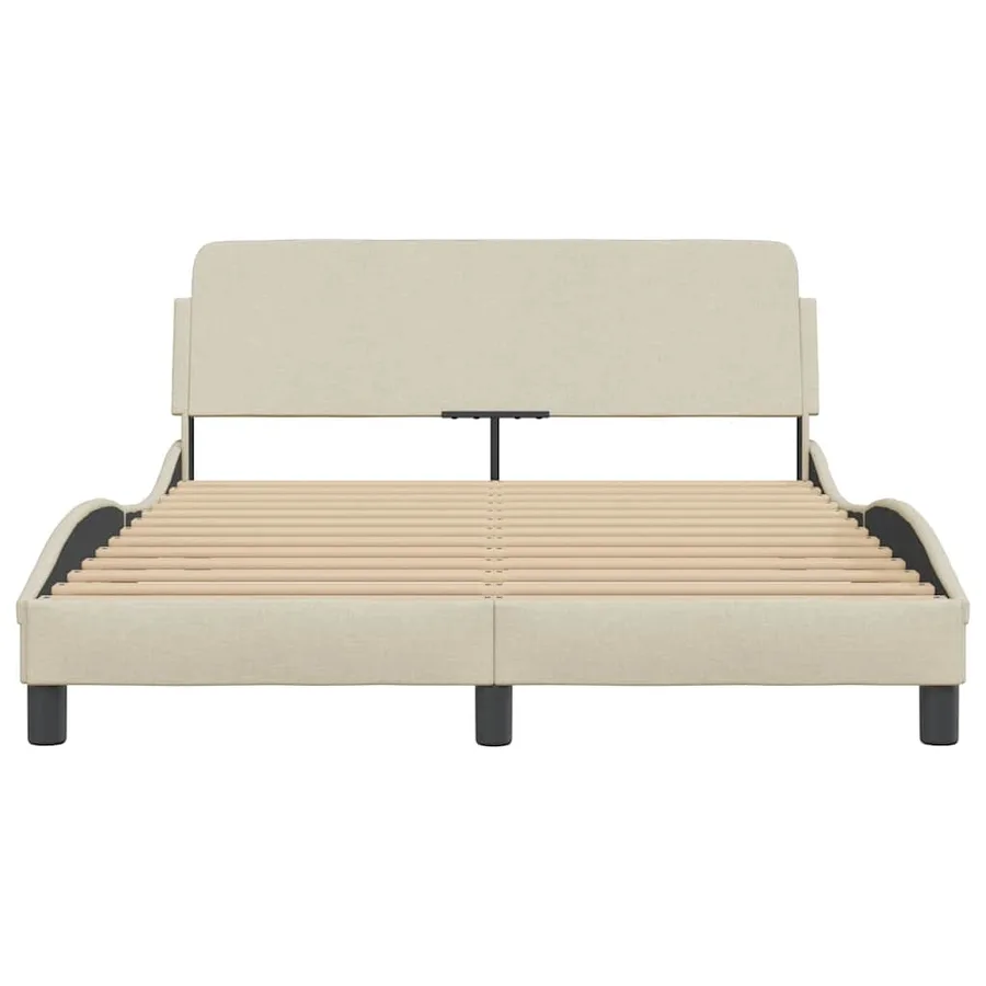Cadre de lit Dover crème 120x200 cm tissu - 4