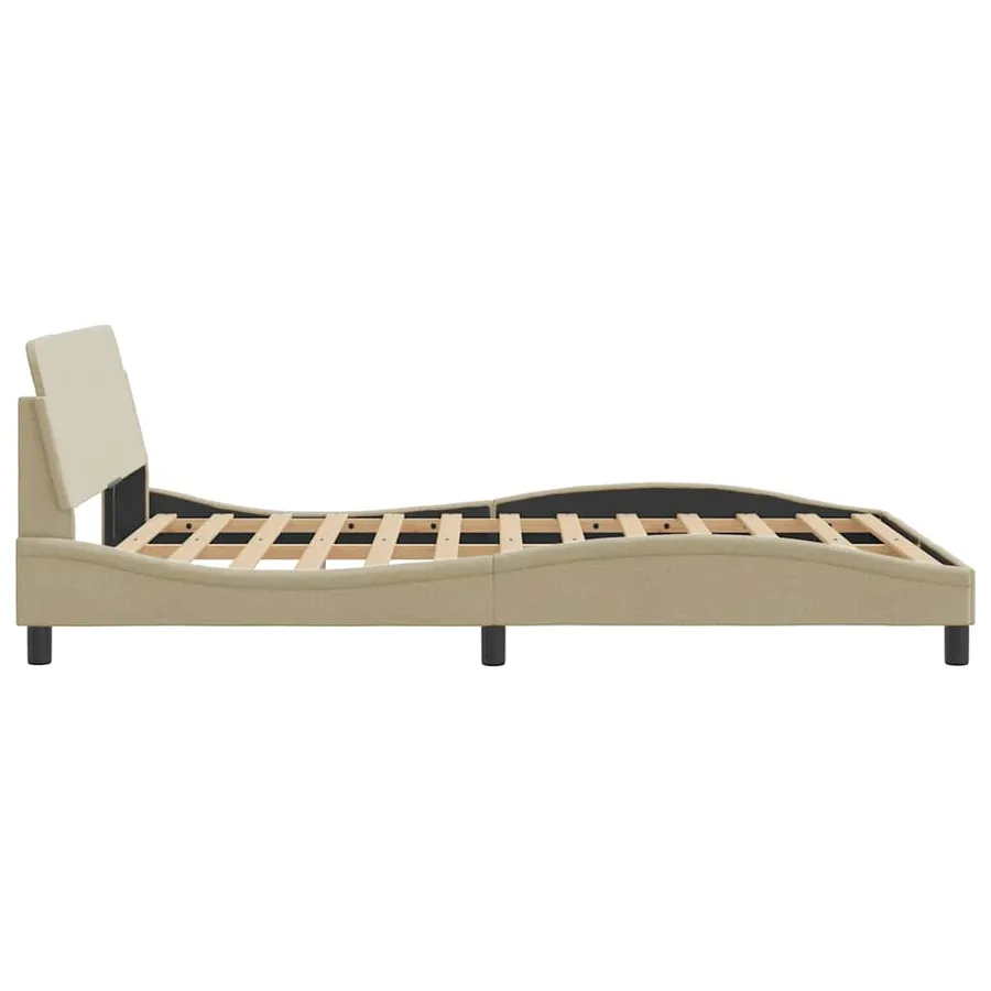 Cadre de lit Dover crème 120x200 cm tissu - 5