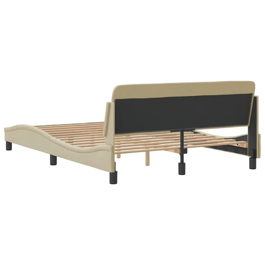 Cadre de lit Dover crème 120x200 cm tissu - 6