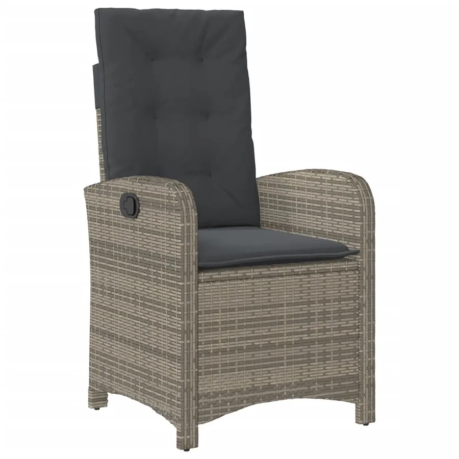 Ensemble à manger de jardin et coussins 7 pcs gris rotin - 4