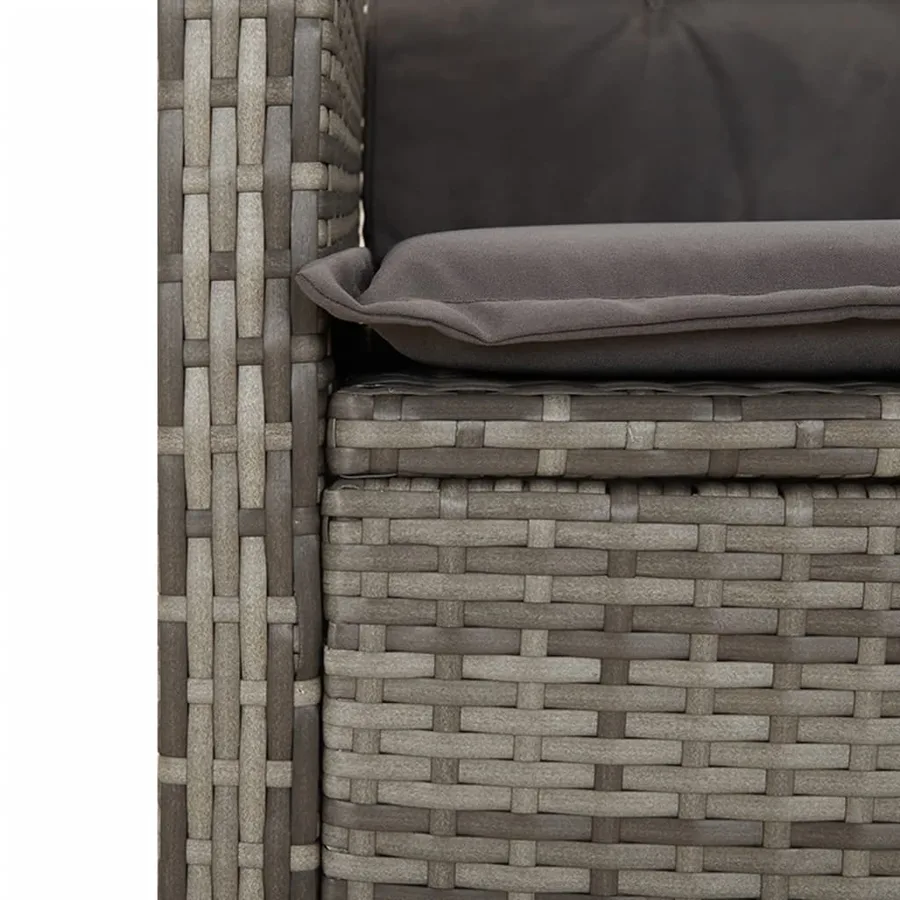 Ensemble à manger de jardin et coussins 7 pcs gris rotin - 8