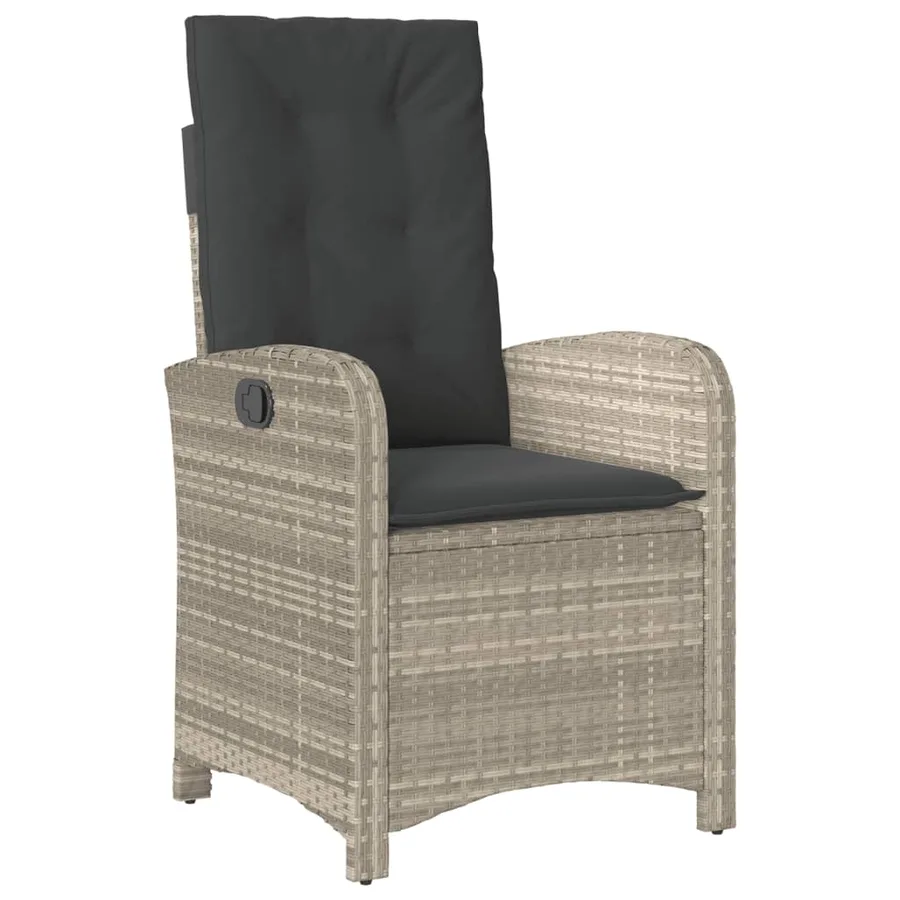 Ensemble à manger de jardin et coussins 5 pcs gris clair rotin - 4